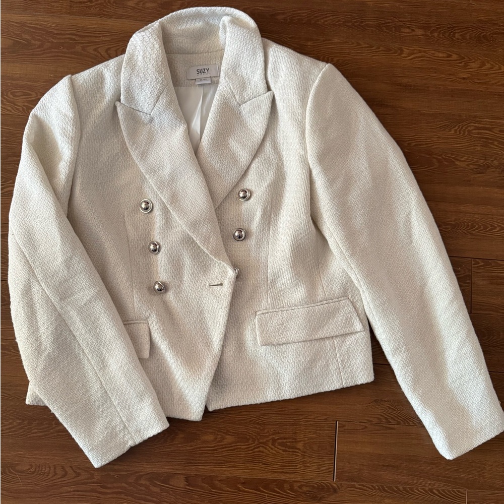 White Double-Breasted Women's Jacket